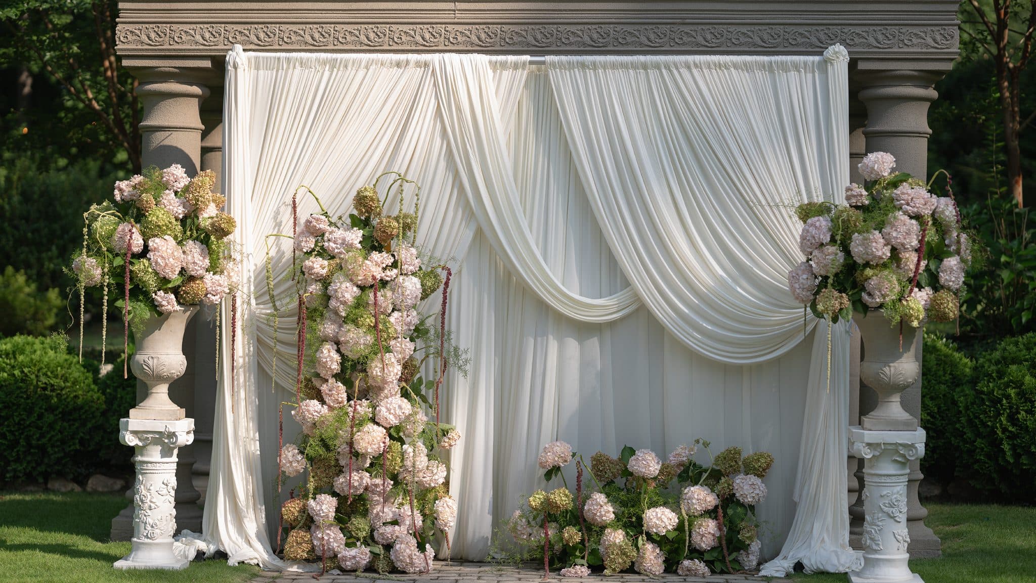 The install / ivory drape — Design: Draped by Jade
